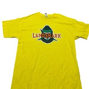 Landshark Beer Yellow Men's T-Shirt Size Large summer shark novelty graphic T